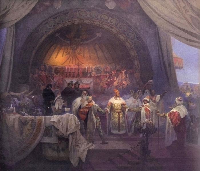 Alfons Mucha The Union of Slavic Dynasties Germany oil painting art